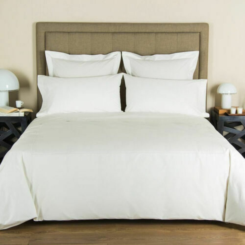 FRETTE ONE BOURDON QUEEN DUVET COVER PERCALE IVORY/IVORY